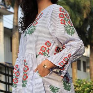 Vestido indio de algodón con estampado floral hecho a mano, vestido personalizado para novia, boda, luna de miel, regalo, Mujer, Oficina y vestido de viaje a la venta - Product Image 2