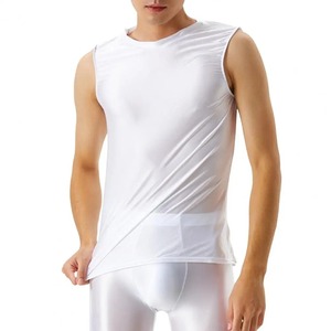Camiseta sin Mangas Ajustada para Hombre, Transpirable, de Punto, para Ejercicio, Fitness, Yoga, Diseño con Parches Brillantes, Talla Grande, Lavada - Product Image 2
