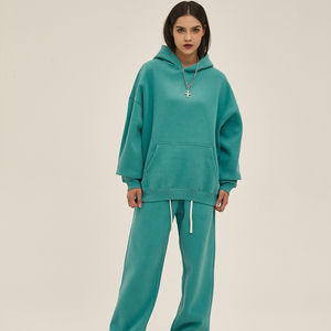 Sweat à capuche épais et surdimensionné unisexe, sweat-shirt à capuche vierge en polaire pour femmes, coton de haute qualité 100% avec logo personnalisé, complet en coton - Product Image 1