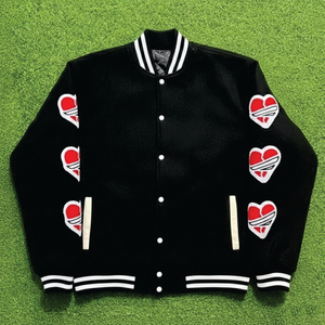 Vestes bomber brodées avec logo personnalisé Manches en cuir Veste de baseball rétro Varsity pour hommes - Product Image 1