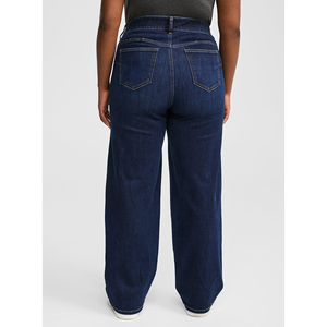 Pantalones vaqueros para mujer, nueva versión, tubo recto, sueltos, japoneses, de cintura alta, de talla grande, pantalones vaqueros de mezclilla, diseño de pierna ancha, Pantalones suaves transpirables - Product Image 4