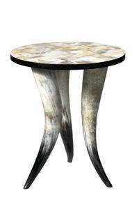 Table d'appoint artisanale en incrustation d'os Décoration de la maison Vaisselle en métal - Product Image 2