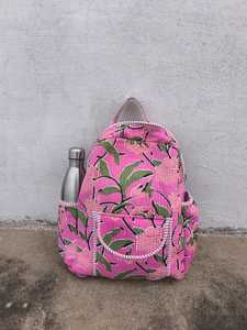 Mochila de Viaje de Algodón de Lujo Indio con Estampado de Bloques, Acolchada, Duradera y Portátil para Mujer, para la Escuela, la Universidad, Campamentos, Senderismo y Picnic - Product Image 5