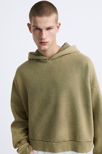 Sweat à capuche de haute qualité en coton 100% délavé à l'acide, coupe ample, double fermeture éclair, hiver, tissu français pour homme - Product Image 6