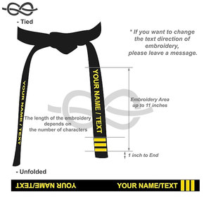 สำหรับผู้ใหญ่เข็มขัดศิลปะการต่อสู้วูซุงใช้ได้ทั้งชายและหญิง Jiu Jitsu คาราเต้เทควันโดแบบออกแบบได้ตามต้องการ - Product Image 5
