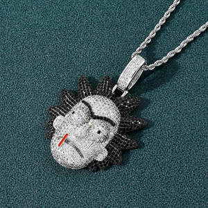 Personnalisé Hip Hop vvs Clarity Moissanite Pendentifs Rond Taille Brillant En Argent Sterling 925 Pour Unisexe - Product Image 1