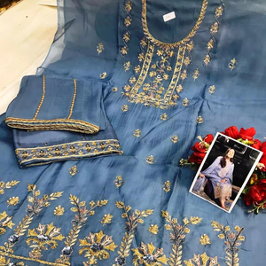 Trajes de fiesta bordados a mano sin costuras de diseñador moderno para mujer, moda india, fiestas de estilo tradicional hacia adelante - Product Image 1