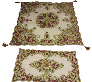 Gran oferta, cubierta de mesa cuadrada de Cachemira bordada a mano con cuentas, diseño Floral de Paisley para fiestas de boda y regalos - Product Image 6