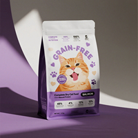 Sacs d'emballage pour aliments pour animaux de compagnie imprimés sur mesure, en plastique laminé, à fond plat, pour aliments secs pour chiens et chats