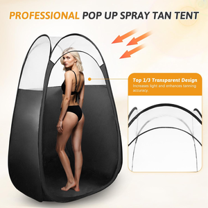 Tente de bronzage par pulvérisation pop-up pour les professionnels, grande tente de bronzage portable noire, cabine de bronzage par pulvérisation pour la maison et <span class=keywords><strong>le</strong></span> salon avec <span class=keywords><strong>sac</strong></span> de transport - Product Image 4