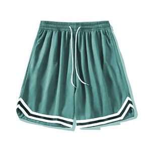 Pantalones cortos de poliéster en blanco de alta calidad, pantalones cortos de baloncesto con logotipo bordado personalizado de diseño Vintage para hombre - Product Image 2