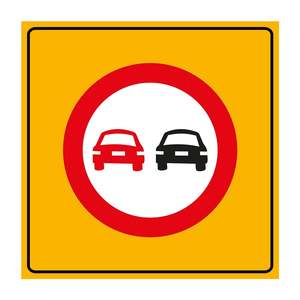 Panneau de signalisation routière réfléchissant TT-27 « Interdiction de dépassement » 90x90 cm, signalisation d'avertissement LED pour utilisation sur route - Product Image 3
