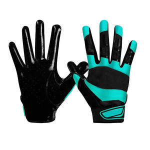 Guantes de fútbol americano ajustables de cuero con muñequeras seguras para un ajuste personalizado que garantiza un ajuste ajustado en todo momento - Product Image 4