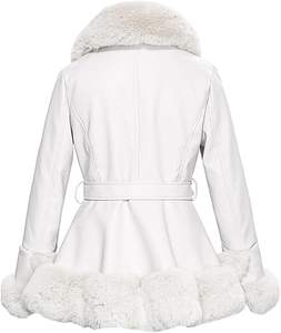 Veste en cuir moto classique noire pour femmes, tendance actuelle, style tendance, vente en gros, avec fermeture éclair sur le devant, veste en simili cuir 2024 - Product Image 2