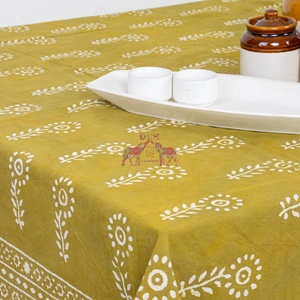 Nouveauté : Nappe rectangulaire en coton Dabu imprimée au bloc, motif floral, au meilleur prix pour la maison - Product Image 5