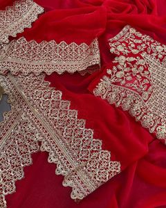 Sari de tela satinada Fendy de última moda india, elegante y exclusivo con blusa elegante, ropa tradicional festiva de boda para mujer - Product Image 4