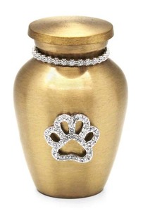 Brass Cremation <b>Pet</b> Ashes <b>Urn</b> Paws Prints Design Engraved Memorial Remain of Ashes Funeral Supplies - Product Image 2
