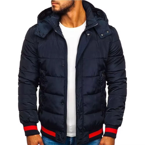 Chaquetas Acolchadas de Invierno con Capucha, Estilo Informal, Talla Grande, con Cremallera, Cálidas, con Logotipo Frontal, Más Gruesas, para Hombre, al por Mayor - Product Image 1