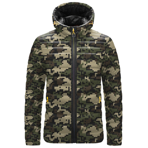 Veste bouffante d'hiver décontractée pour hommes, col montant, tissu tissé fonctionnel, imprimé par sublimation, grande taille 4XL, camouflage - Product Image 3
