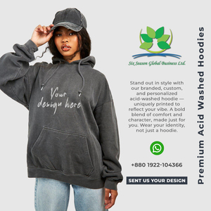 Pulls à capuche unisexes délavés à l'acide OEM Custom Fit Cotton 340 GSM Casual Fit Urban Fashion Bulk Bangladesh Clothing Supplier - Product Image 2