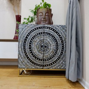 Meilleure vente, armoire d'incrustation de vadrouille à Design Floral élégant, meubles de buffet d'incrustation de vadrouille faits à la main pour salon ou chambre à coucher - Product Image 6