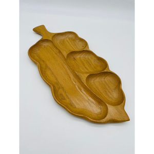 Plateau de fruits et de nourriture en bois pur pour décoration de mariage Plateau à 4 cloisons pour la maison et les ustensiles de cuisine - Product Image 6