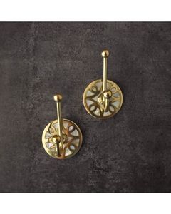 Decorative Brass <b>Wall</b> Hook With White Stone Inlay Handmade Metal Single Hook For Bathroom Bedroom Entryway <b>Wall</b> Decor - Product Image 3