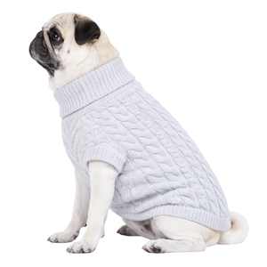 Grey Cable Knit <b>Dog</b> Sweater Soft Warm Pet Pullover Cozy Winter Knitwear <b>for</b> Small Medium <b>Dogs</b> Classic Style Comfort Wear - Product Image 3