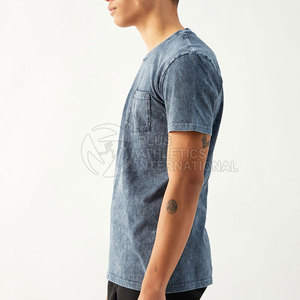 เสื้อยืดสกรีนลายแอซิดสำหรับผู้ชายโอเวอร์ไซส์ผ้าฝ้ายฟอกสีแบบวินเทจ - Product Image 2