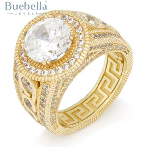 Style Hip Hop Original 925 argent Sterling 14K plaqué or Moissanite diamant glacé bague pour hommes pour bijoux cadeaux - Product Image 1
