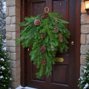 Amicasa Adorno Navideño de Pino para Puerta de 70cm, Elegante Corona para Decoración Festiva 071722 - Product Image 3