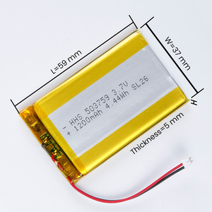 HHS 503759แบตเตอรี่ Lipo อุณหภูมิสูง3.7V 1200mAh สำหรับ MP4 MP5 GPS กล้อง DVD เครื่องควบคุมระยะไกลแท็บเล็ตพีซี PSP POS - Product Image 1