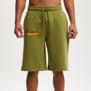 OEM/ODM High Street Woolen 100% Cotton <b>Men's</b> <b>Shorts</b> Solid Color <b>Long</b> Length Plus Size Side Pockets Comfortable Breathable Boxy - Product Image 1