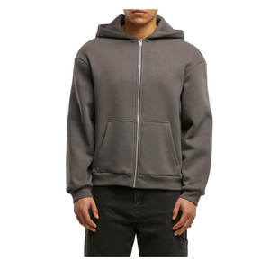 เสื้อกันหนาวมีฮู้ดแบบมีซิปสำหรับผู้ชายเสื้อสเวตเตอร์ผ้าฝ้าย100% ลายพิมพ์ดิจิตอลสีพื้นฤดูใบไม้ร่วงและฤดูหนาว - Product Image 1