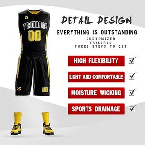 Uniformes de basket-ball en gros de haute qualité OEM respirant à séchage rapide 100% polyester sans manches noms d'équipe personnalisés basket-ball - Product Image 4