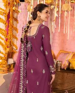 2024 recién llegados de calidad superior Casual pakistaní indio mujeres Salwar Kameez vestidos de césped ODM 1945 hecho de algodón de seda viscosa - Product Image 3