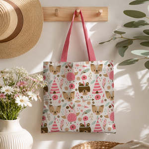Bolsos de Lona de Algodón Bordados con Animales Tribales, con Cremallera y Borlas, Modernos para Invierno, Otoño y Primavera, con Diseño de Flores Abiertas, Letras y Dibujos Animados - Product Image 1