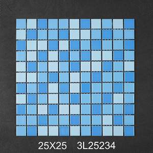25X25mm <span class=keywords><strong>Kasaro</strong></span> Diseño tradicional Parquet Piscina Azulejos de mosaico de vidrio para decoraciones de villas y piscinas - Product Image 4