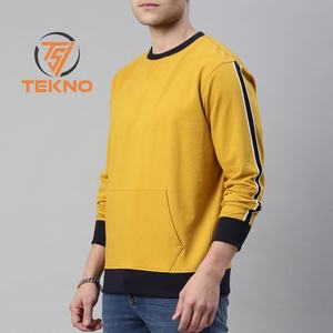 Sudadera de cuello redondo de lana de manga larga con cuello redondo en blanco liso para hombres, sudaderas informales de peso pesado con logotipo personalizado para hombres - Product Image 2