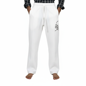 Pantalon de survêtement pour homme en molleton français à taille élastique personnalisée, ample, à jambes larges, ample et évasé, pantalon pour homme lavé - Product Image 1