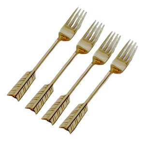 Juego de cubiertos de acero inoxidable de estilo americano de 4 piezas de latón dorado con asas pulidas ecológicas de lujo de alta calidad - Product Image 2