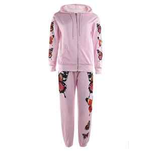 Cuello redondo Diseño de invierno Su propio logotipo Sublimación Conjunto de dos piezas Chándal de chándal para mujer - Product Image 6