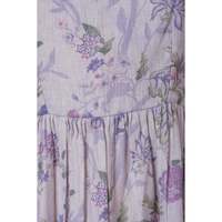 Robe midi florale tissée 100 % coton pour femme, taille XS, sans bretelles, taille élastique, style bohème, respirante, avec découpes décoratives, coupe trapèze, pour le quotidien