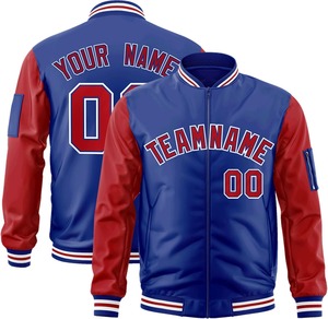 Varsity Jacket Couleurs contrastées Broderie Nom de l'équipe personnalisé Numéro Personnalisé College Bomber Letterman Jacket Dropshipping - Product Image 4