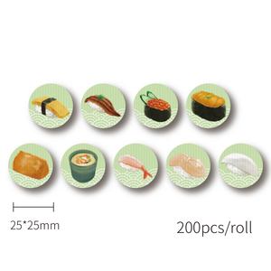 Rollo de papel texturizado de alta calidad, pegatina de sellado para sushi, 1 pulgada, 200 unidades - Product Image 2