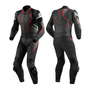 Traje de carreras de cuero personalizado para motocicleta OEM | Traje de moto de una pieza de cuero de vaca Equipo de motorista blindado CE para uso en pista y calle - Product Image 1