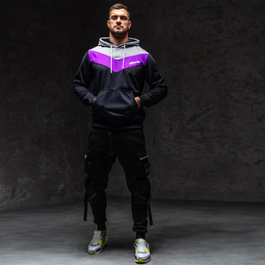 Venta al por mayor de color sólido de peso pesado de talla grande para hombre sudaderas con capucha 350 GSM algodón polar en blanco con capucha hombres pulóver sudaderas con capucha - Product Image 2