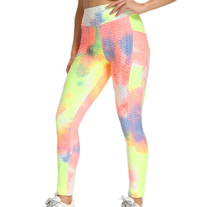 Venta al por mayor logotipo personalizado de compresión de las mujeres de cintura alta Push Up Hip Yoga Pantalones Leggings de las mujeres - Product Image 5