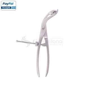 Forceps orthopédiques chirurgicaux manuels en acier inoxydable de qualité allemande, approuvés CE, 15 cm, à fixation par fil incurvé, pour maintien osseux - Product Image 5