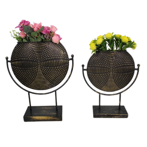 Jarrón de aluminio de diseño de lujo con juego de 3 macetas de flores de hierro hechas a mano con acabado en polvo y jarrón decorativo de Navidad - Product Image 5